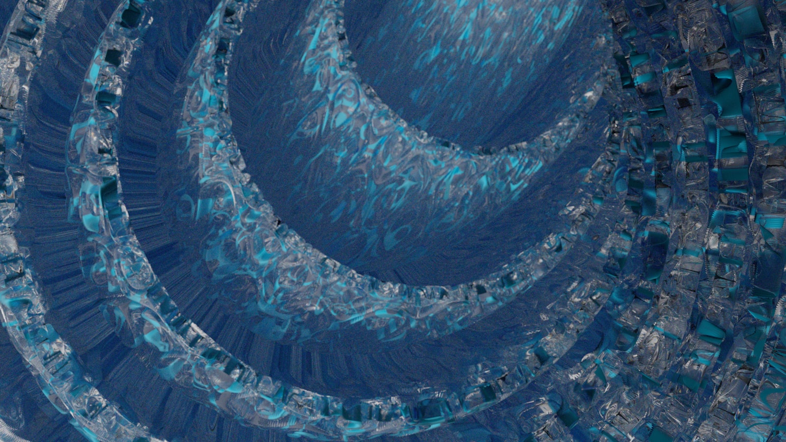 Abstract blue concentric circles emitting a focused light beam — visual metaphor for a directed QUIC proxy tunnel.