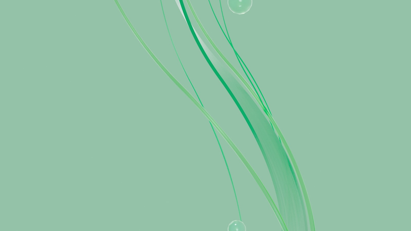 Abstract green bubbles and waves on a deep background — a fitting visual for OpenWA's chat-message gateway.